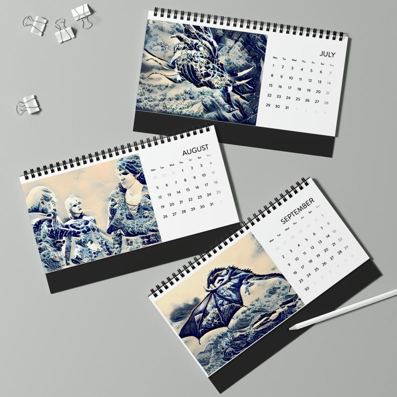 Baldur's Gate 3 Ukiyoe Desk Calendar 2025 GRID for Dnds Etsy Canada