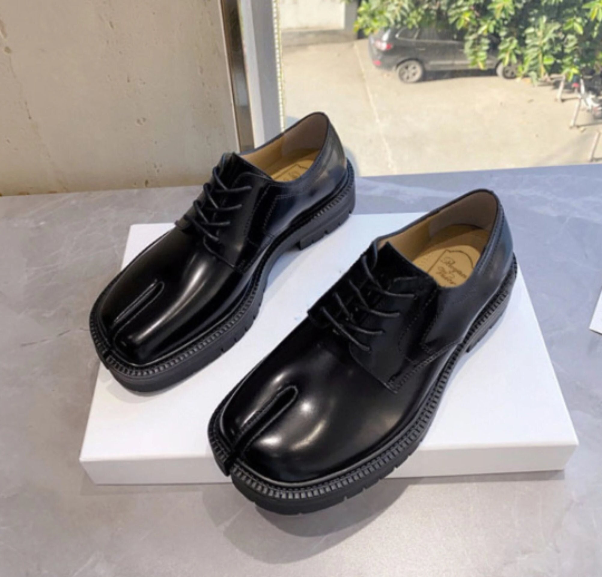 Tabi Split-toe Lace up Loafers Women's Casual Leather - Etsy