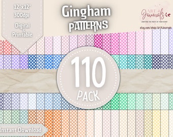 110 Diagonal Gingham Seamless Digital Papers | Wzory Diagonal Gingham | Natychmiastowe pobranie | Cyfrowy papier do użytku komercyjnego