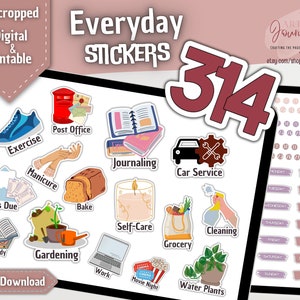 314 EVERYDAY LIFE Stickers for Goodnotes, Notability, Xodo, etc | Daily Planner PNG Stickers | Digital and Printable | Instant Download
