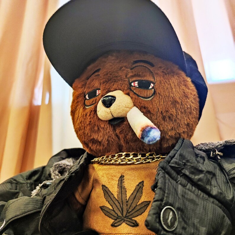 Weedy the Bear by Feeny Babies, 420 Bear, Weedy the Bear, Cannabis Toy