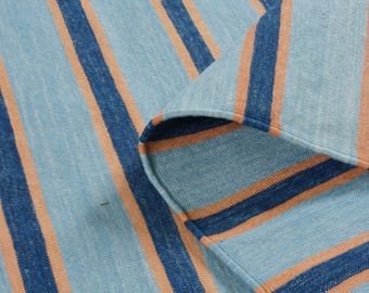 Modern Handmade Cotton Striped Area Rug Flat Weave Natural Vegetable Dyed Rug Indian Dhurrie Reversible Wall decorTapestry Scandinavian Rug