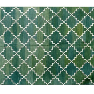 Indian Cotton Dhurrie Rug For Home, Traditional Handmade Flatweave Natural Dyed Floor Carpet, Reversible Hand Woven Scandinavian Area Rug