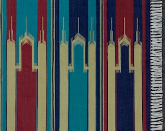 Handmade Cotton Dhurry Rug Mehrab Design Indian Reversible Dhurrie Flat weave Colorful Natural dyed Kilim Prayer Rug Wall Hanging Decor Gift