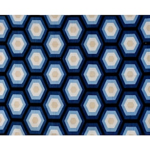 Handmade Flat Weave Rug, Trendy Cotton Geometric Pattern Blue Reversible Dhurrie, Home And Living Room, Bedroom, Hallway Area Décor Rug