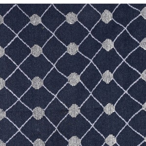 Reversible Handmade Cotton Rug, Blue Geometric Pattern Handwoven Vegetable Dyed Indian Dhurrie,Flat weave Washable Sustainable Rug For Decor