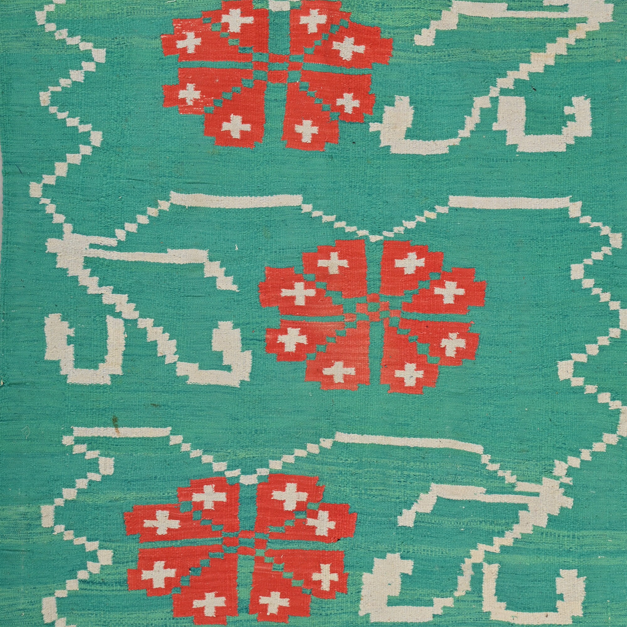 Handmade Cotton Traditional Punjabi Area Rug Reversible Flatweave Indian Dhurrie Kilim Natural