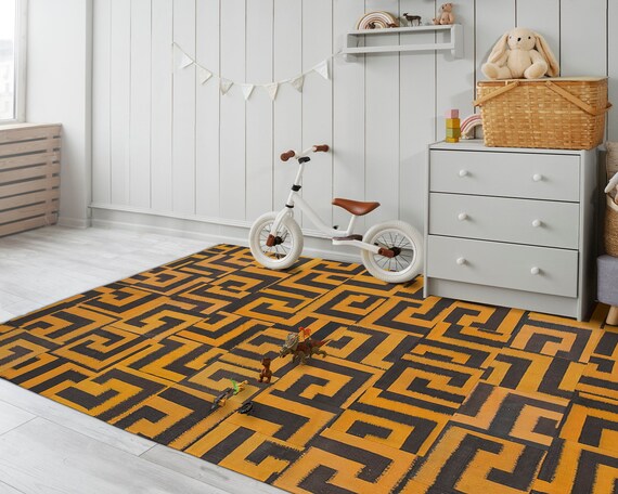 ACTUS KILIM DHURRIEラグ （140×200cm） 4 X 5.9 Feet Vintage Cotton Old Dhurrie Handmade Patchwork Area