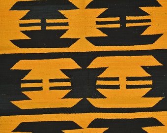3x6 ft Indian cotton rug Handmade Flat Weave Yellow Colour Reversible Natural Vegetable dyes Punjabi Kilim Rug Traditional Home Décor Rug