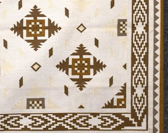 Alfombra Kilim geométrica tejida a mano – Alfombra Dhurrie reversible de algodón y lana natural / Alfombra plana para sala de estar, dormitorio o patio.