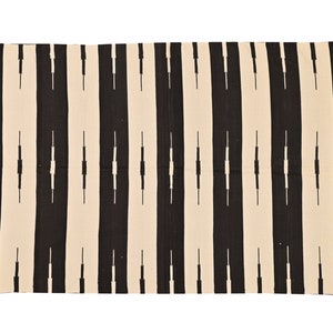 Indian Cotton Dhurrie Rug For Home, Handmade Flatweave Striped Pattern Natural Dyed Floor Carpet, Reversible Hand Woven Scandinavian Rug