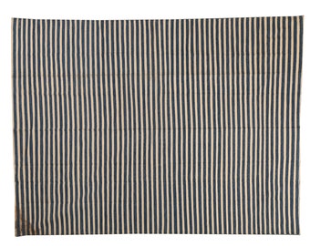 Handmade Flat Weave Rug, Trendy Cotton Striped Pattern Reversible wOVEN Dhurrie, Home And Living Room, Bedroom, Hallway Area Décor Rug