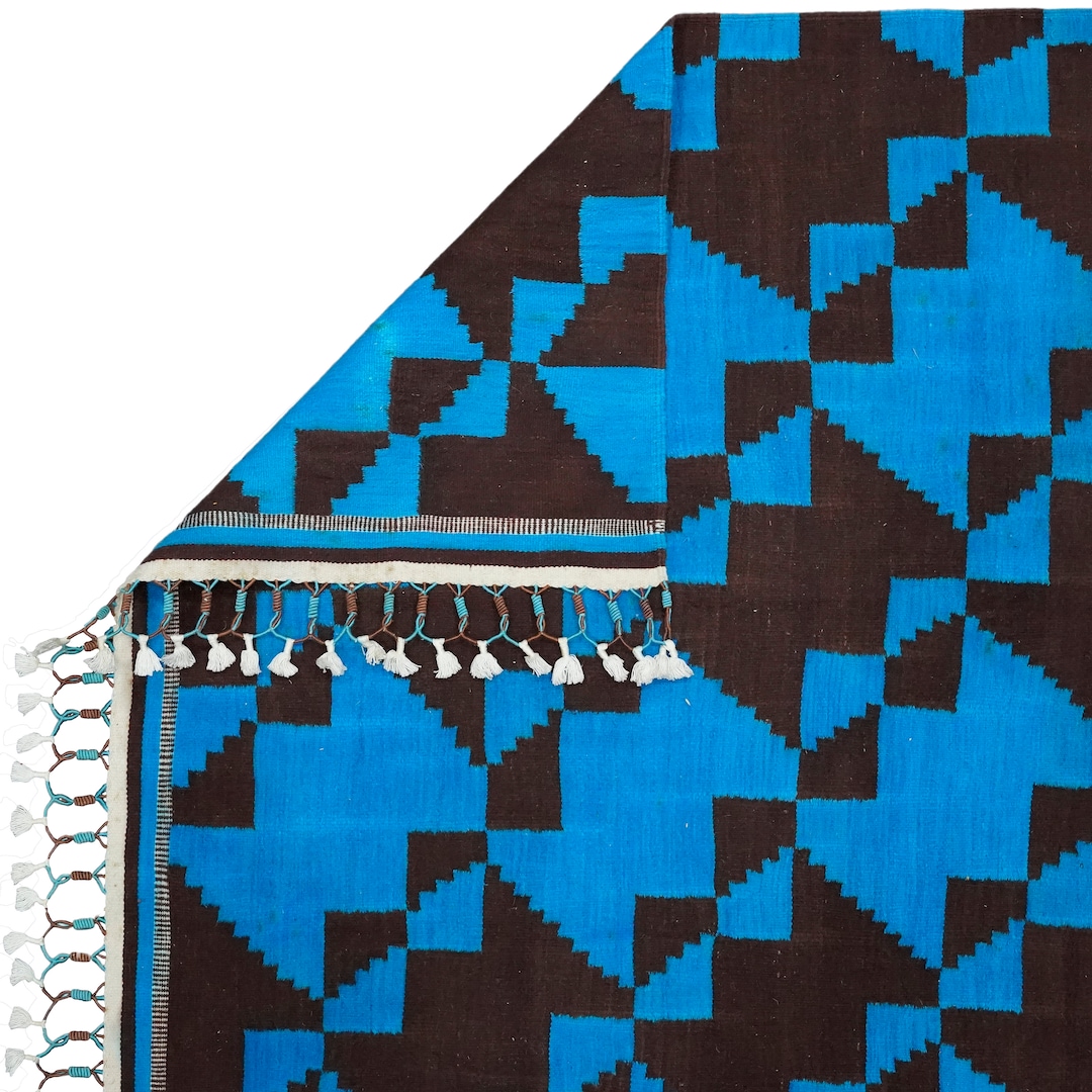 Punjabi Rugs Handmade Cotton Traditional Punjabi Area Rug Reversible Flatweave ...