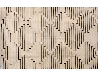 Alfombra reversible de algodón indio, Kilim tejido a mano con estampado geométrico, Dhurrie teñido con tintes naturales, alfombra lavable de tejido plano para la decoración del hogar y el dormitorio.