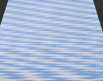 Blauw gestreept katoenen vloerkleed handgeweven dhurrie-tapijt Scandinavisch platgeweven tapijt modern minimalistisch tapijt handgemaakt boho woonkamertapijt