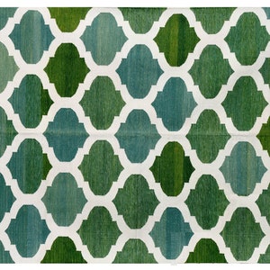 Indian Cotton Dhurrie Rug For Home, Traditional Handmade Flat Weave Natural Dyed Floor Carpet, Reversible Hand Woven Scandinavian Area Rug