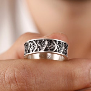 The Great Wave of Kanagawa Ring, 925 Sterling Silver Mens Wedding Ring, Japanese Art, Men Wedding Ring, Engagement Ring, Promise Ring