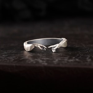 God Gives Life to Adam Artistic Ring, Creation of Adam Spiritual Ring For Men, Michelangelo Ring, Adam Artistic Band Men Ring, Band Ring