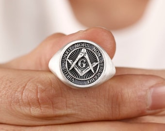 925 スターリングシルバー フリーメイソンリング、フリーメイソン