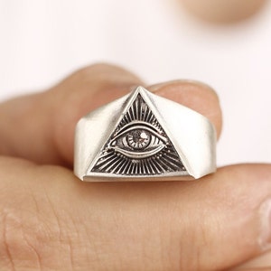 Silver Master Mason Ring, Mason Ring For Men, Personalized Freemason Symbol Signet Ring,Handmade Masonic Symbol Ring,Gift for Mason