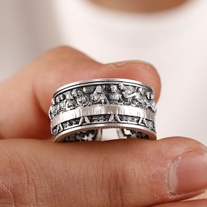 Last Supper By Da Vinci Faith Ring, Jesus and His Apostles Christian Ring For Men, Scripture Ring For Husband, Christian Ring, Gift For Him
