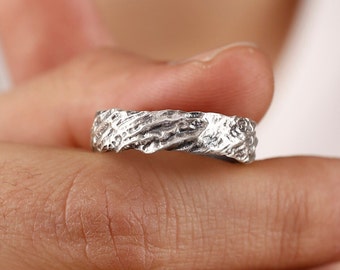 Rock band ring for men in sterling silver, Rock  wedding men band ring, Promise silver ring, Men Promise Ring, Gift For Him, Wedding Band