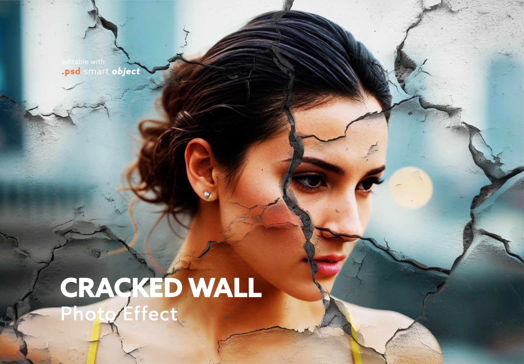 Cracked Wall Photo Effect / Peeled Wall Texture Effect for Photoshop