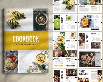 Cookbook Layout Template / Canva Recipe Book Template / Cookbook Brochure