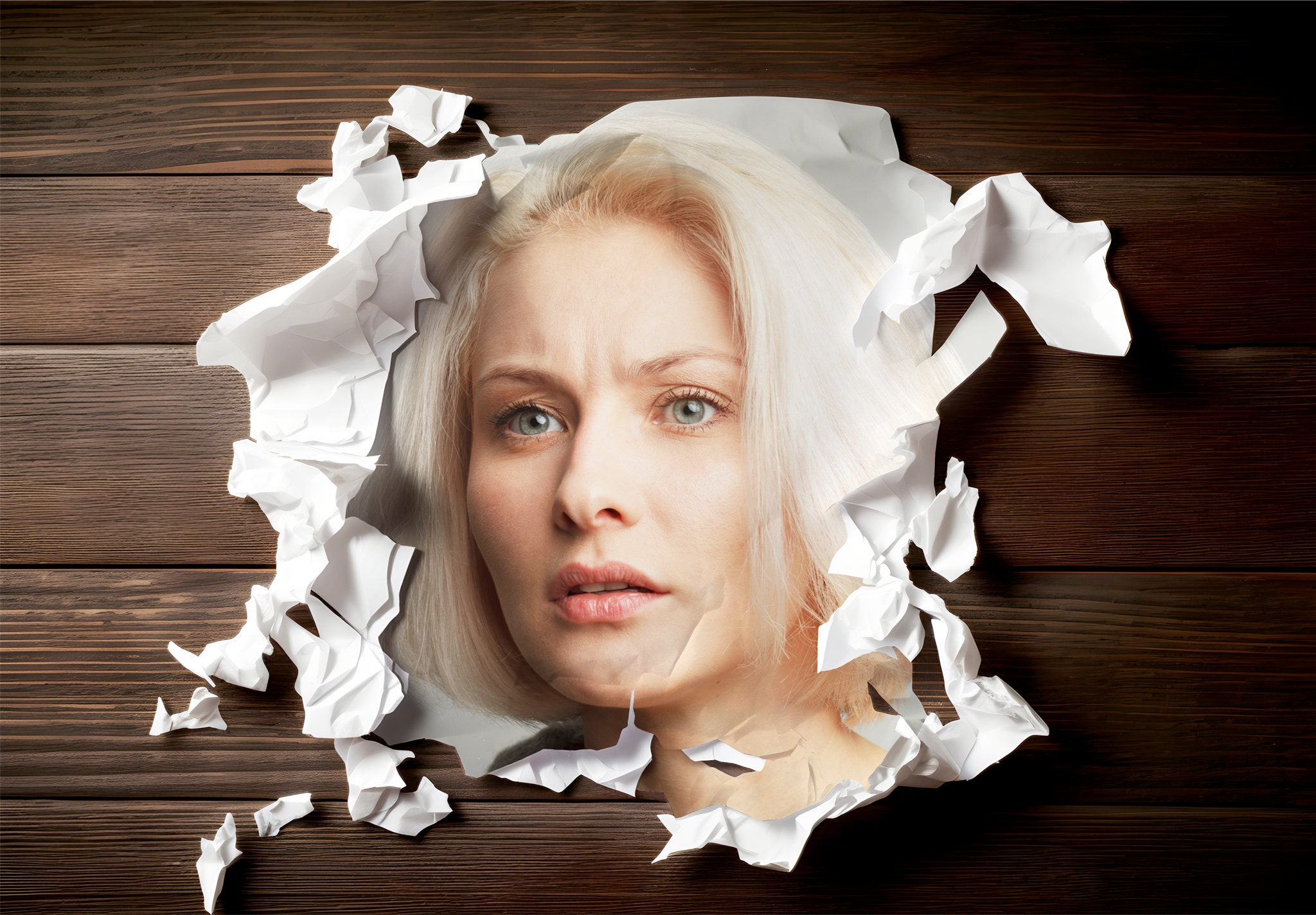 Torn Paper Mockup / Ripped Paper Effect for Photoshop / Damaged Paper