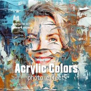Acrylic Color Paint Photo Effect / Photoshop Acrylic Painting Effect / Paint Art Photo Effect / Dripping Colors Photo Effect
