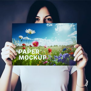 Paper Banner Mockup / Midjourney Ai Generated Paper Mockup / Advertisement Poster Mockup