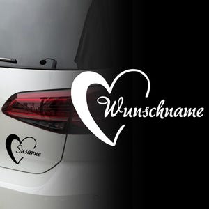 Auto Aufkleber | Herz mit Wunschname | Personalisiert  Name | Portrait |  on Board | Car Sticker |  Farben und Größen | Sticker 554