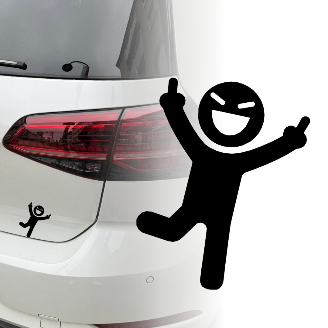 Car Sticker Stick Figure Figure Funny Car Sticker Middle Finger Various ...