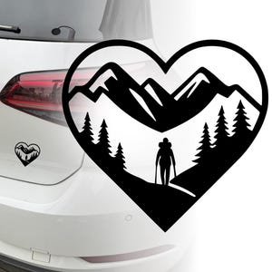 Auto Aufkleber | Berge im Herz  | Mountain | Alpen | Outdoor | Wandern | Hiking |  Camping | Versch. Farben / Größen | Sticker 423