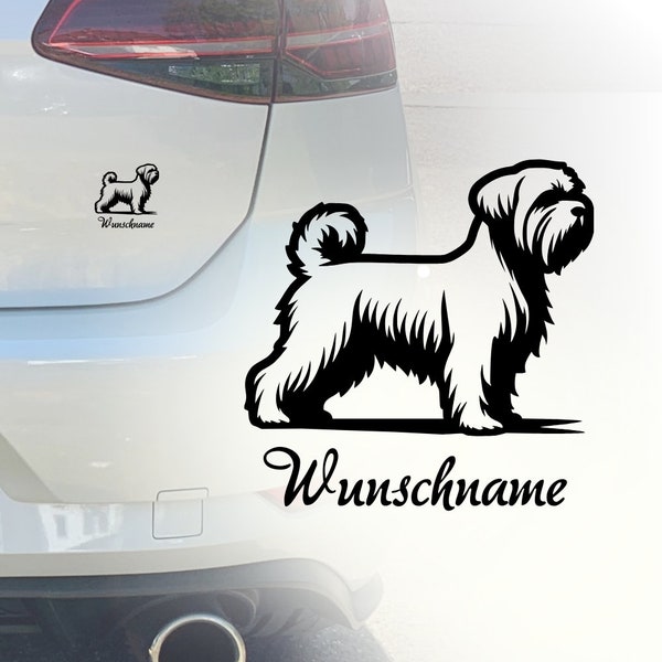 Auto Aufkleber | Malteser | Personalisiert mit Name | Portrait | Wunschname | Car Sticker | Haustier |