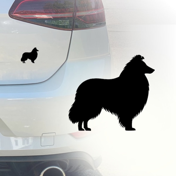 Auto Aufkleber | Shetland Sheepdog | Portrait | Car Sticker | Verschiedene Farben / Größen | Hunde Aufkleber | Scheltie