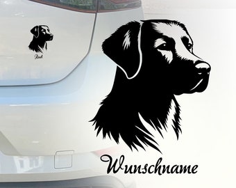 Auto Aufkleber | Labrador | Personalisiert mit Name | Portrait | Wunschname | Car Sticker |