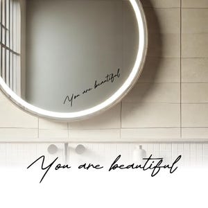 Aufkleber  | You are beautiful | Spiegel | Glas | Badezimmer | Badroom | Farben/Größen | Spiegelaufkleber Design | Sticker 701