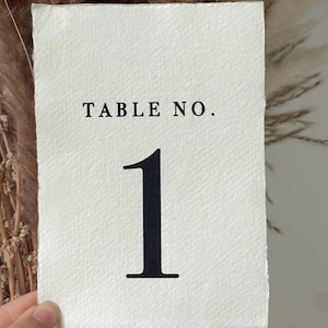 Table numbers made on handmade paper. Wedding table mumbers. Handwritten table numbers