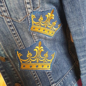 Früh-Prinzessin Jeansjacke mit Stickereien in Gr. 38 und ein Achselmaß von 44 cm 6 Bild 4