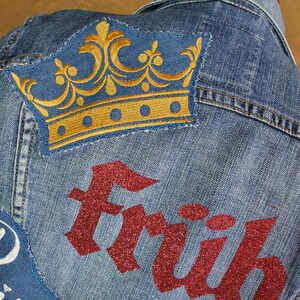 Früh-Prinzessin Jeansjacke mit Stickereien in Gr. 38 und ein Achselmaß von 44 cm 6 Bild 8