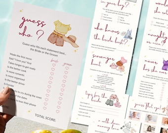 Coastal Bachelorette Party Games, Printable Bundle for Hen Party, Funny Bachelorette Games, Games for Adults, Hen Do Fun Bridal Shower Games