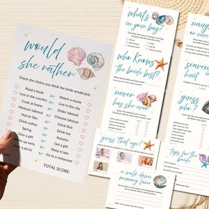 Beach Bachelorette Party Games, Printable Bundle for Hen Party, Funny Bachelorette Games, Games for Adults, Hen Do Fun Bridal Shower Games