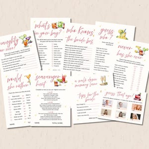 Bachelorette Party Games, Printable Bundle for Hen Party, Funny Bachelorette Games, Games for Adults, Hen Do Fun Bridal Shower Games