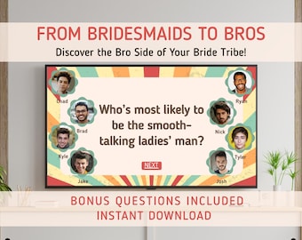 Bridesmaid to Bro Game, Gender Swap Bachelorette Game, Editable Canva Party Game, Fun Bridal Shower, Hen Party, Bach Weekend, Digital