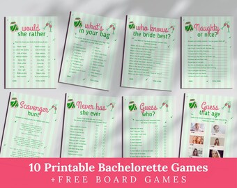 Junggesellinnenabschied Spiele Bundle Gewellt Pink und Rot Brautspiele Hen Do Party Spiele Junggesellinnenabschied Spiele Junggesellinnenabschied
