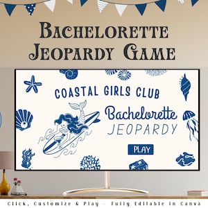Coastal Bachelorette Party Jeopardy Game | Editable Canva Presentation |  Bachelorette Trivia Game | Margs & Matrimony | Hen Party Games