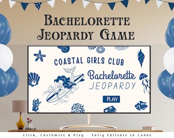 Coastal Bachelorette Party Jeopardy Game | Editable Canva Presentation |  Bachelorette Trivia Game | Margs & Matrimony | Hen Party Games