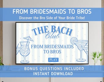 Bridesmaids to Bros Bachelorette Quiz | Gender Swap Bridal Game, Editable Canva Hen Party Activity, The Bach Club, Instant Download