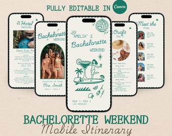 Last Toast Bachelorette Itinerary Template for Mobile, Digital Itinerary, Weekend Itinerary, Canva Digital Invitation, Hens Party Itinerary